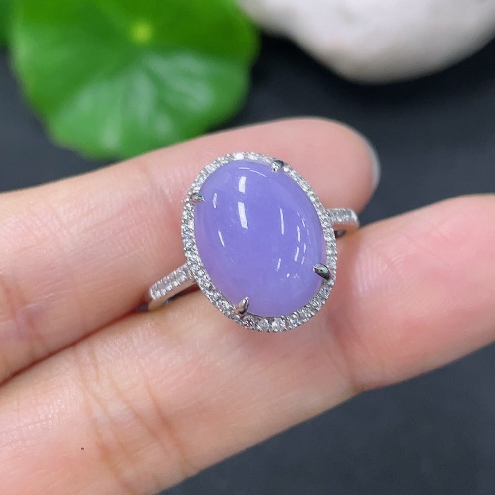 Jadeite Ring with 18K Gold and Diamond Accents