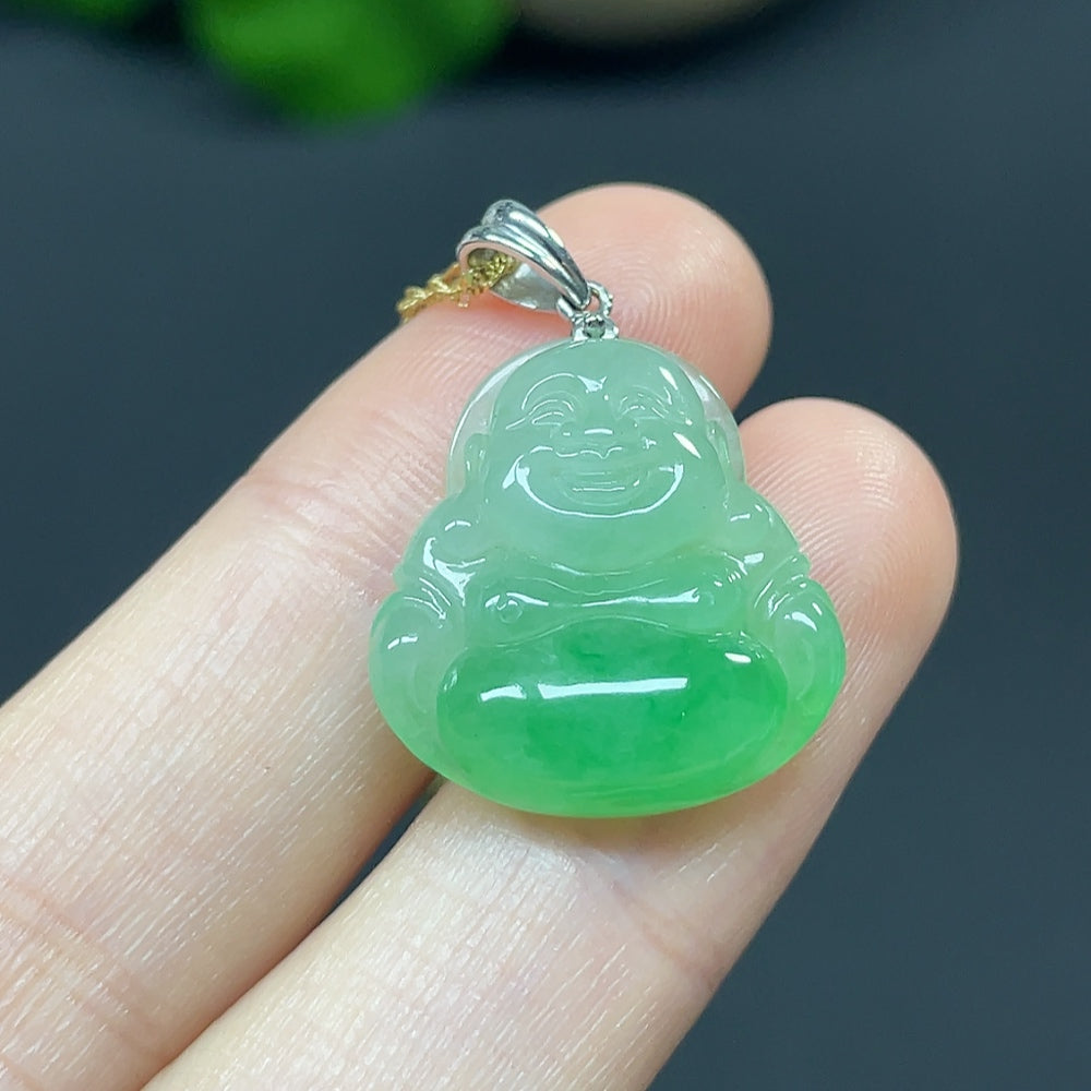 Jadeite Buddha镶嵌项链 Pendant 18k Chain 14k