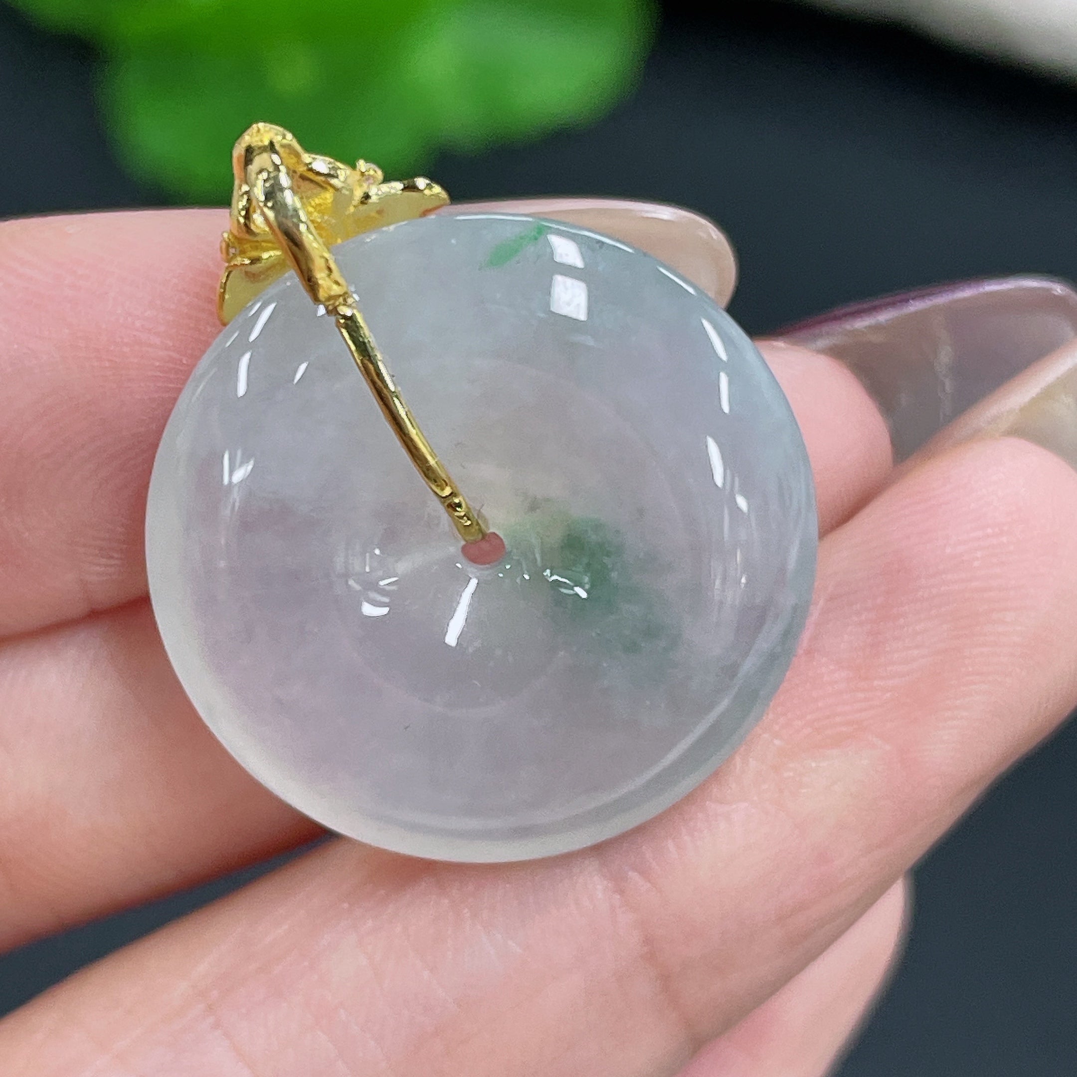 Jadeite Pendant, Safety Buckle, 18K Buckle Head, Non-Diamond, Total Weight Approx. 6.45g