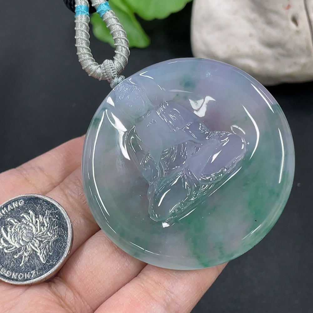 Jadeite Mahavairocana Pendant Total Weight Approx. 36.55g