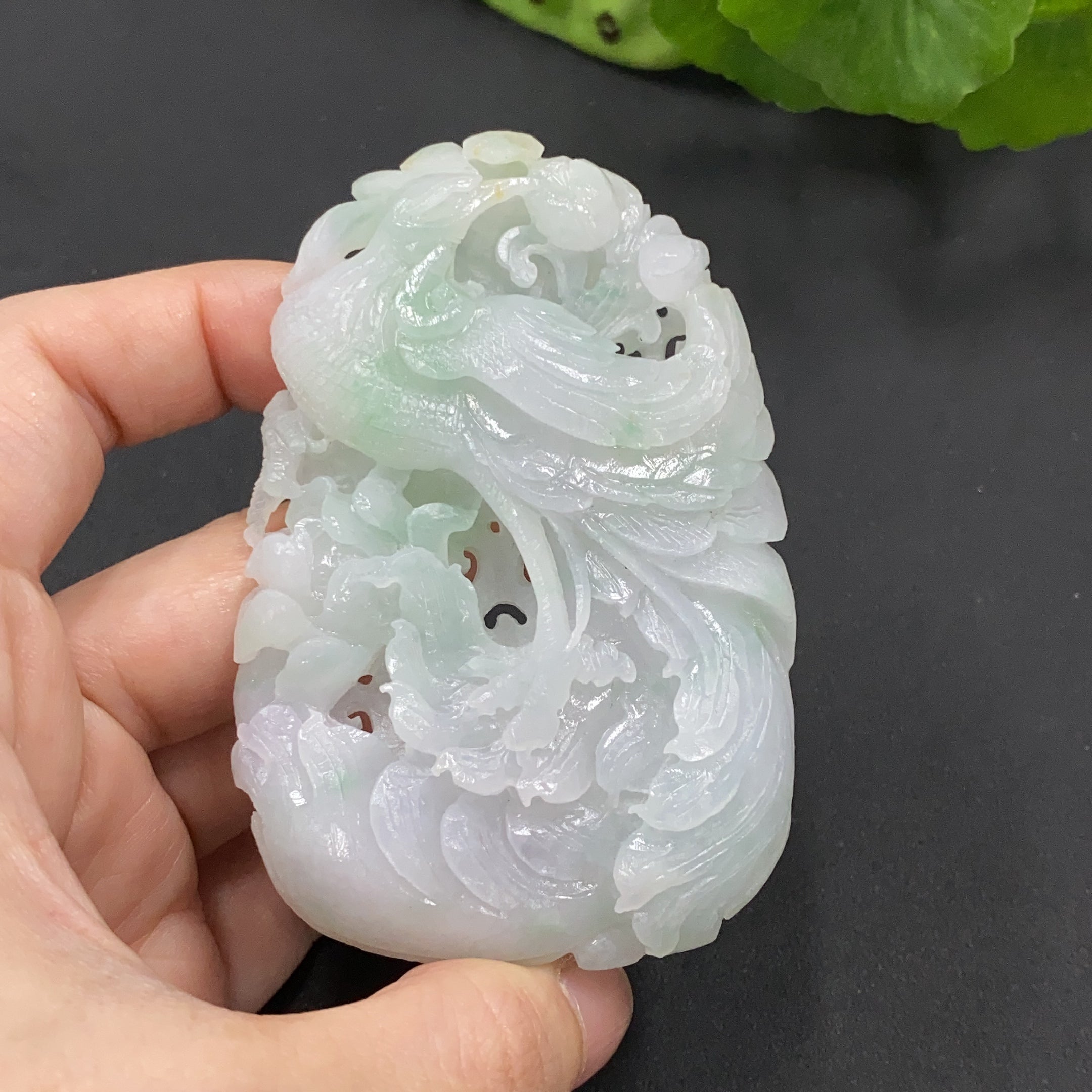 Unpolished Jadeite Pendant - Phoenix