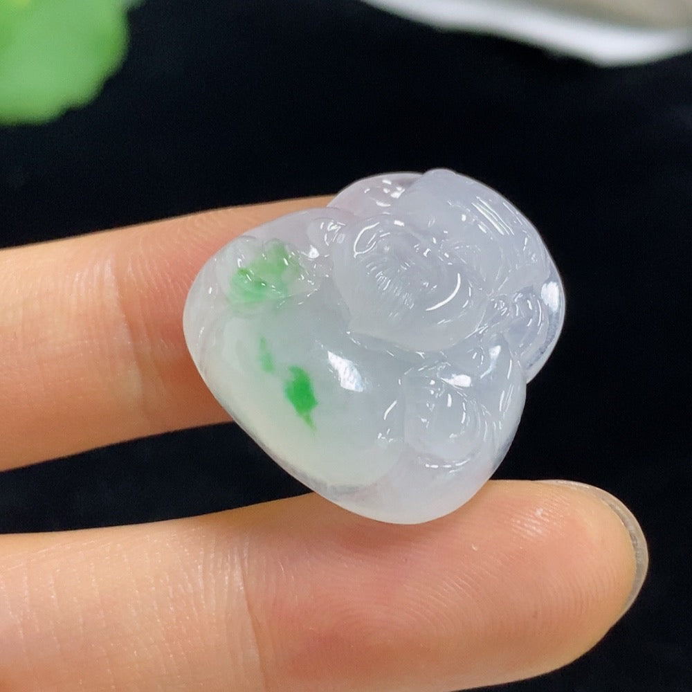 Jadeite God of Wealth Pendant, Total Weight Approx. 6g