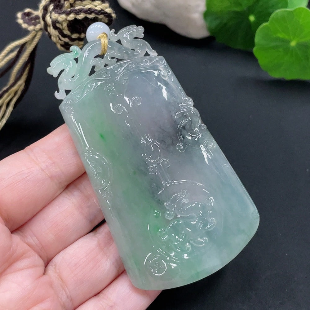 Jadeite Pendant Antique Plaque Total Weight Approx. 59.05g
