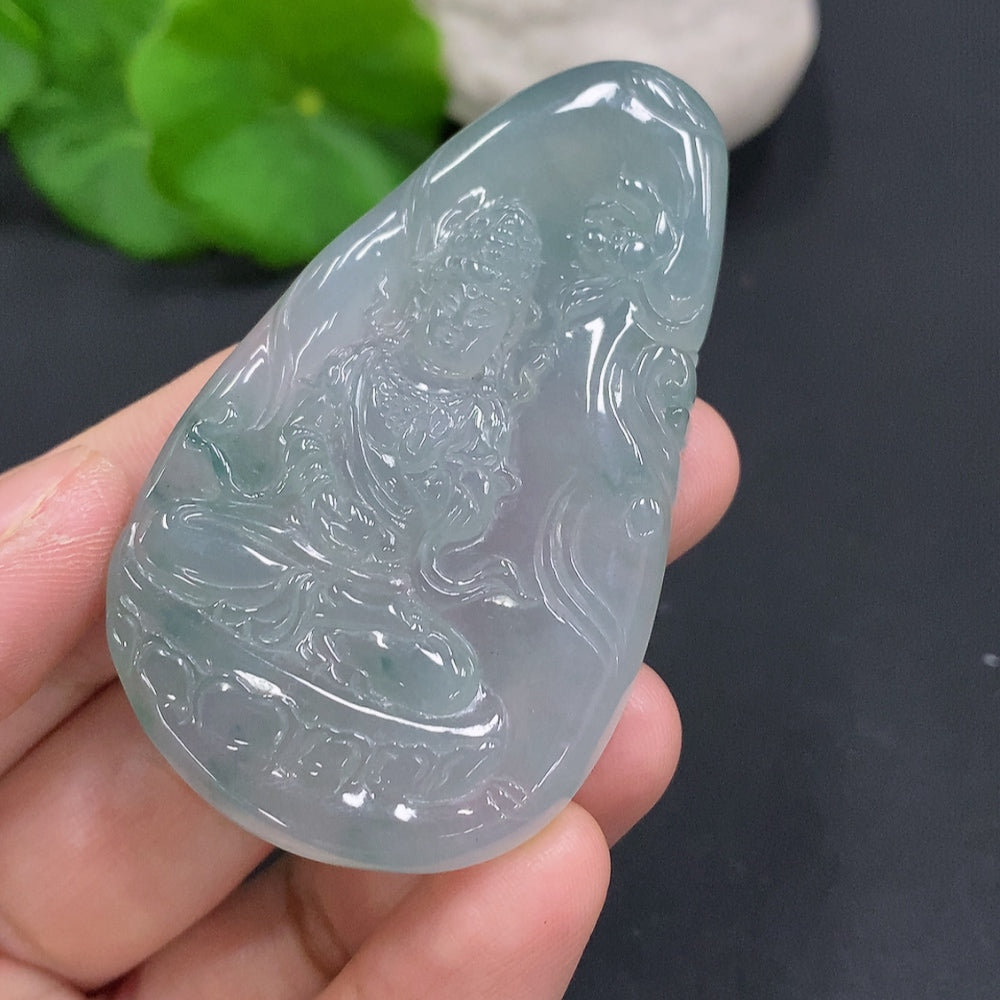 Jadeite Guanyin Pendant Total Weight Approximately 27.6g