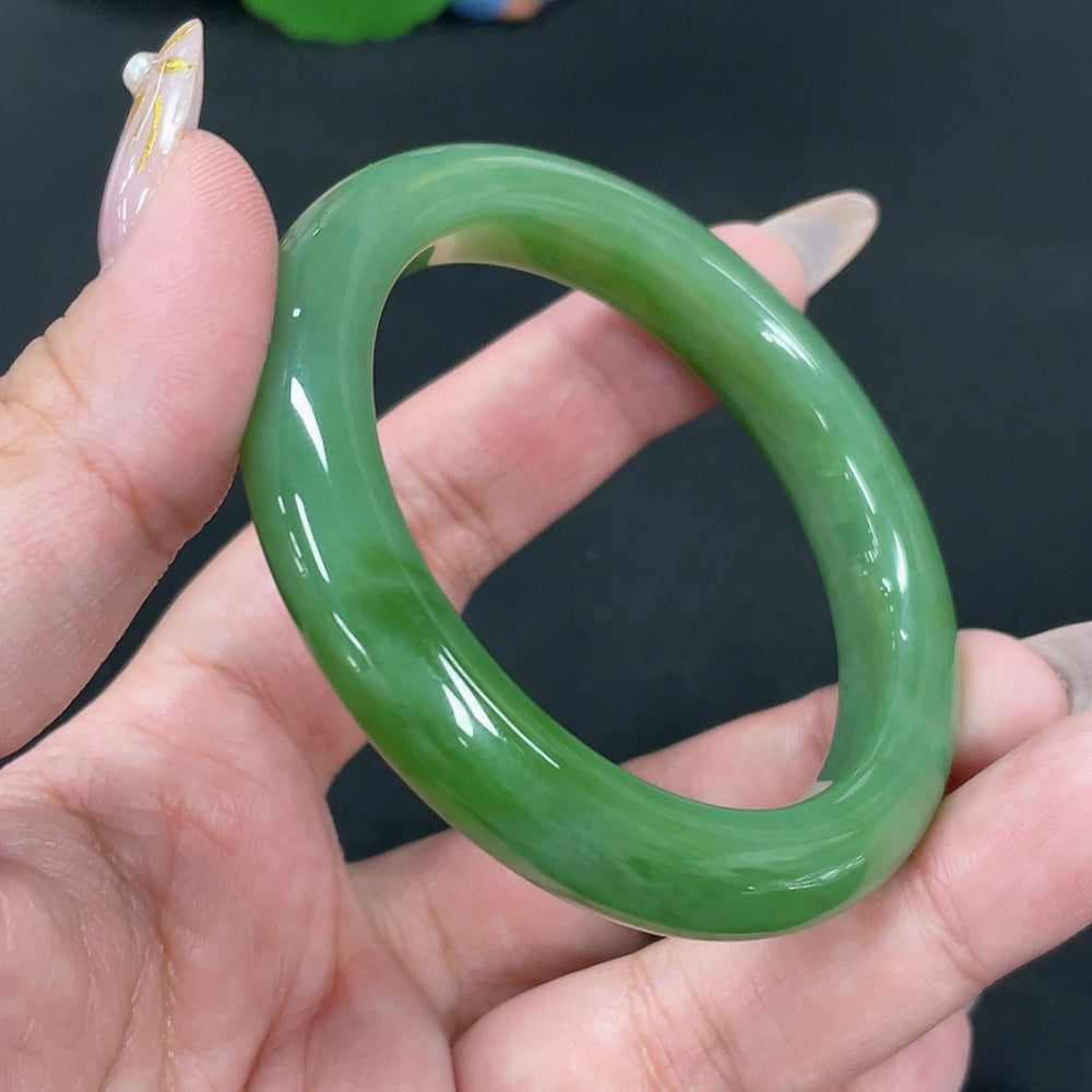 Hetian Jade Round Bracelet Size 53.2 Total Weight Approx. 44.4g