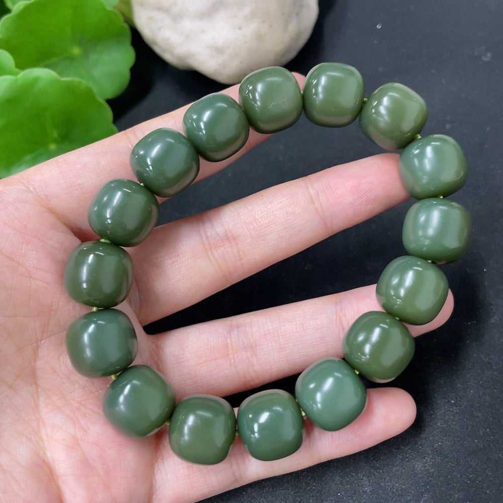 Hetian Jade Bracelet, approx. 13.5mm, total weight approx. 72.6g
