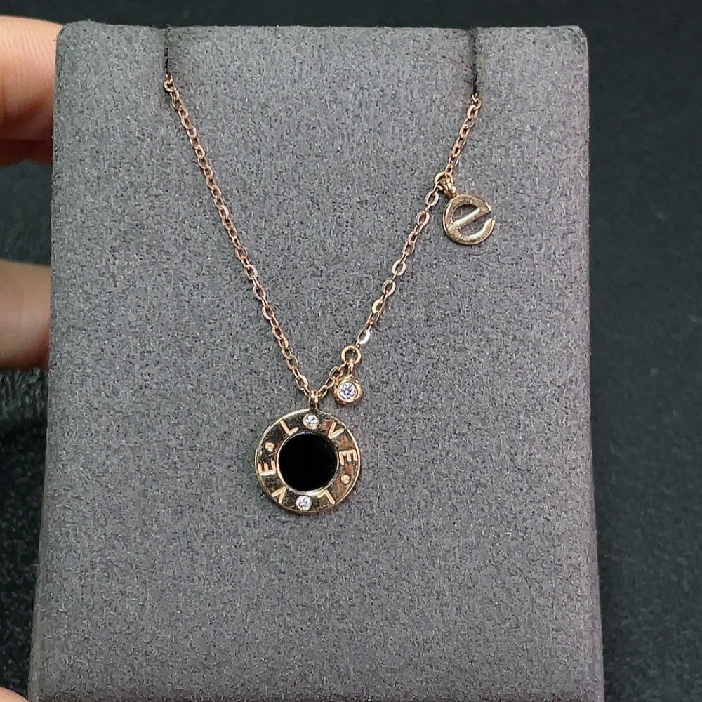 Agate Necklace Non-Diamond 18K Gold Total Weight Approx. 2.55g
