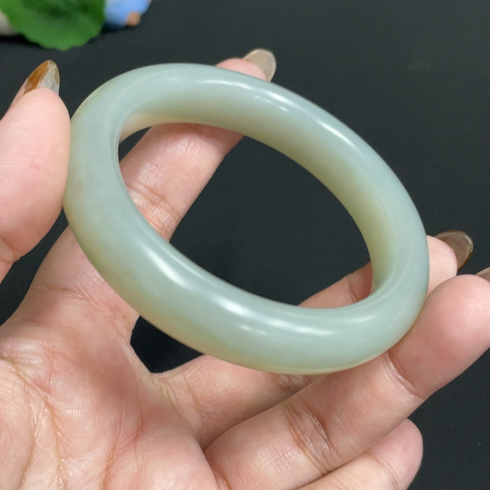Hetian Jade Round Bracelet Size 55.5 Total Weight Approx. 60.4g
