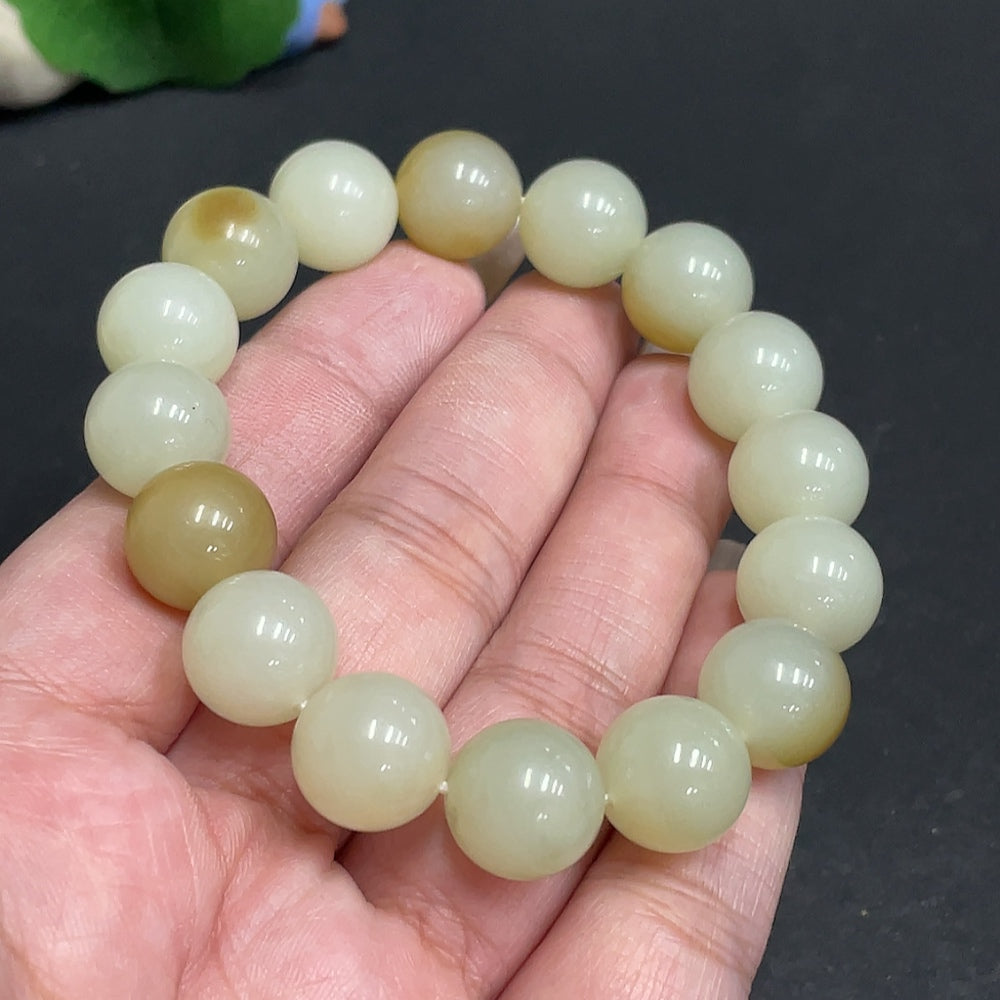 Hetian Jade Bracelet Size 11.8 mm Approx. Total Weight 44.3g