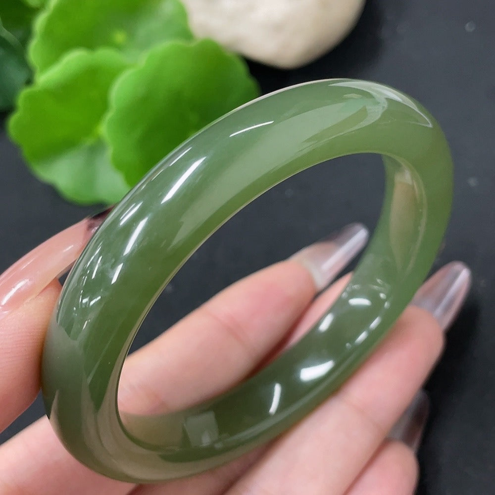 Hetian Jade Round Bracelet Size 56.4 Total Weight Approx. 49.3g