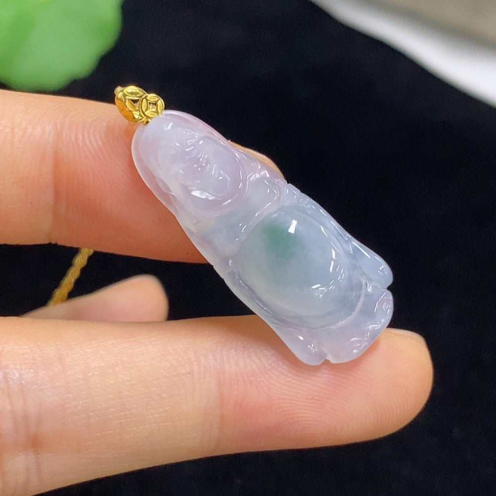 Jadeite Buddha Pendant 18k Total Weight Approx. 3.54g (Incl. Chain)