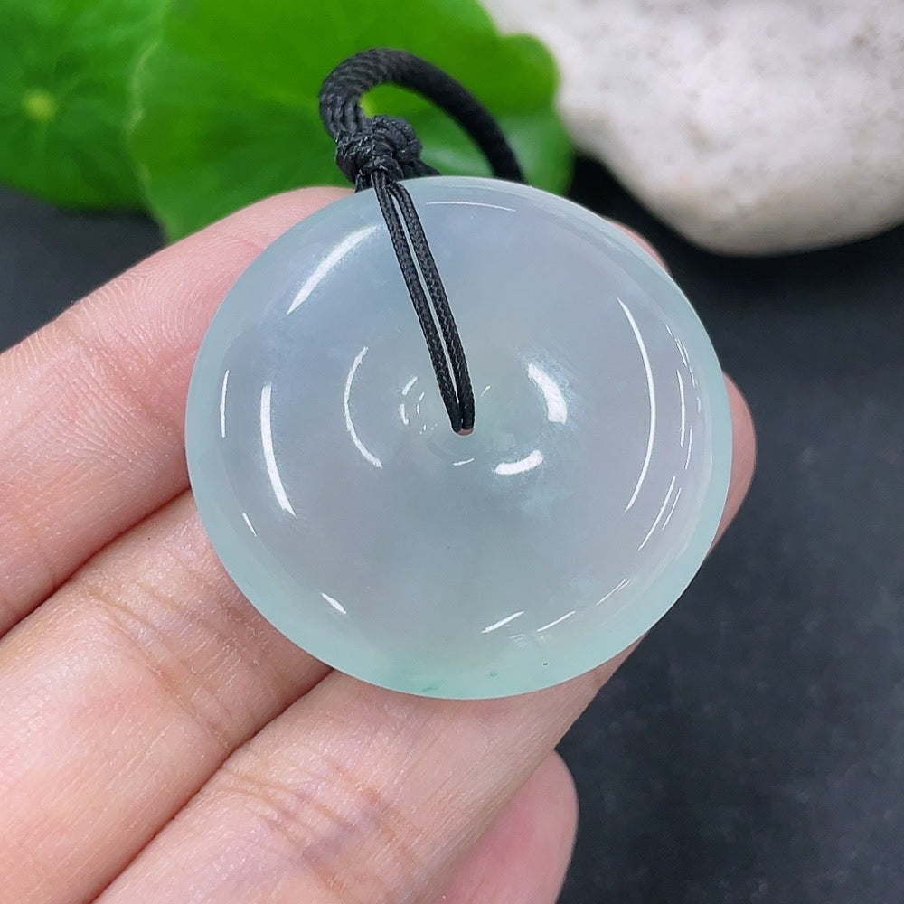 Jadeite Safety Buckle Pendant, total weight with rope approx. 18.15g