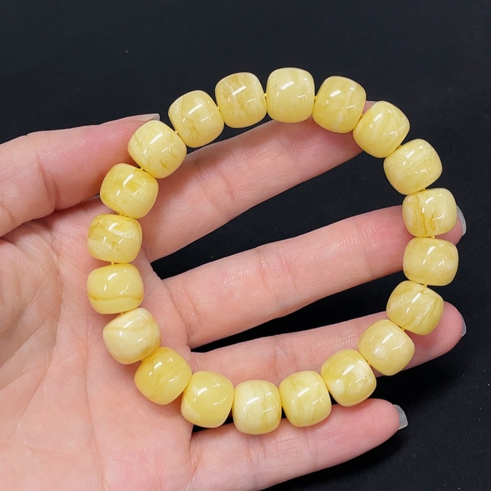Amber Beeswax Bracelet Partially Visible Repairs