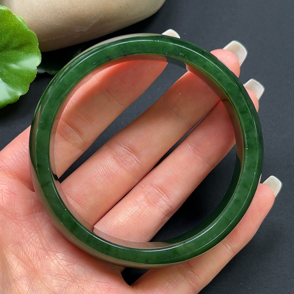Hetian Jade Green Jade Round Bracelet
