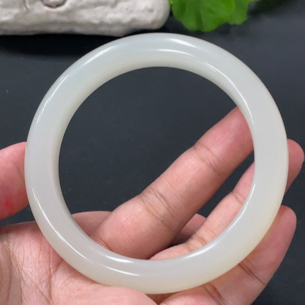 Hetian Jade Round Bracelet Total Weight Approx.60.5g Size 58.8