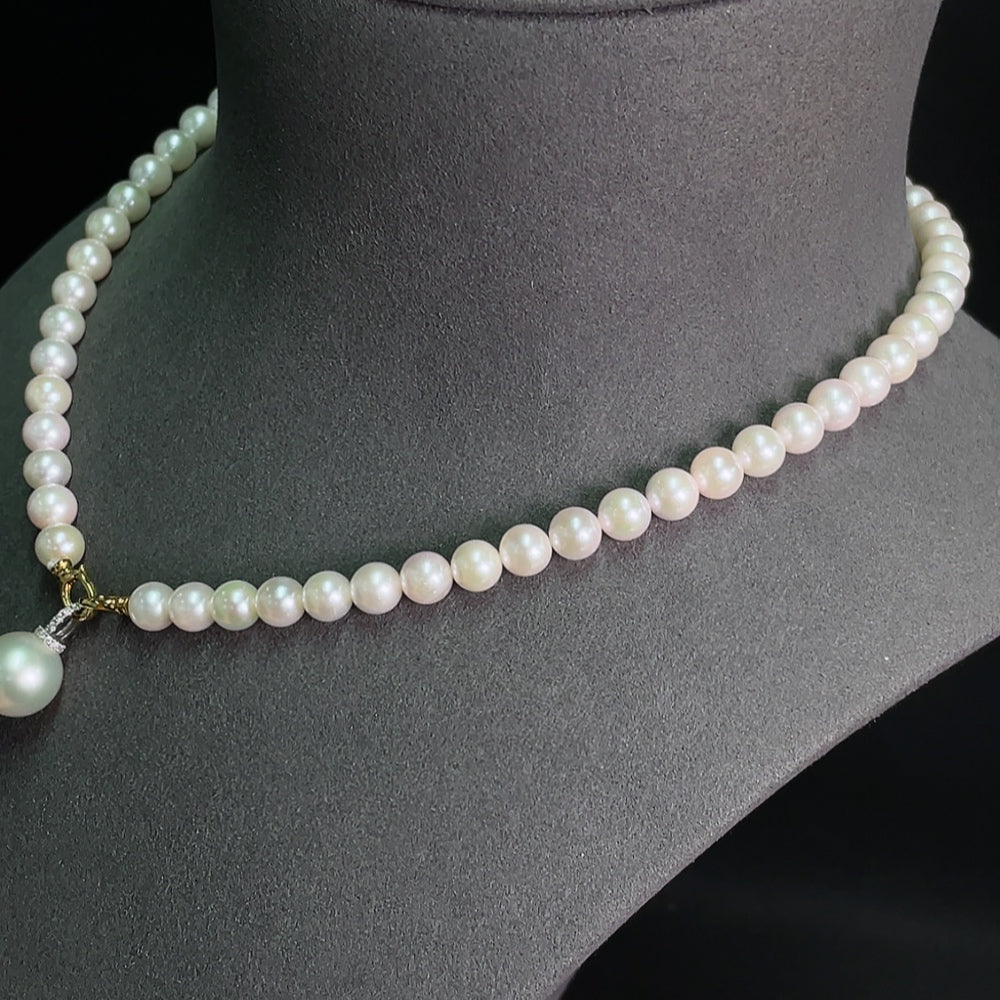 Seawater Pearl Strand 18k Gold Size 6.5-11.2mm Approx. Total Weight About 30.34g