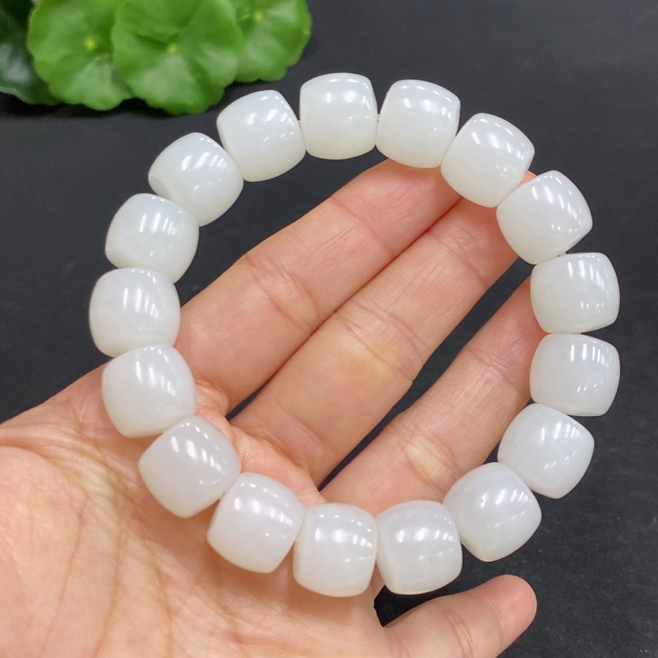 Hetian Jade Bracelet, Approx. 12.8mm, Total Weight Approx. 62.3g