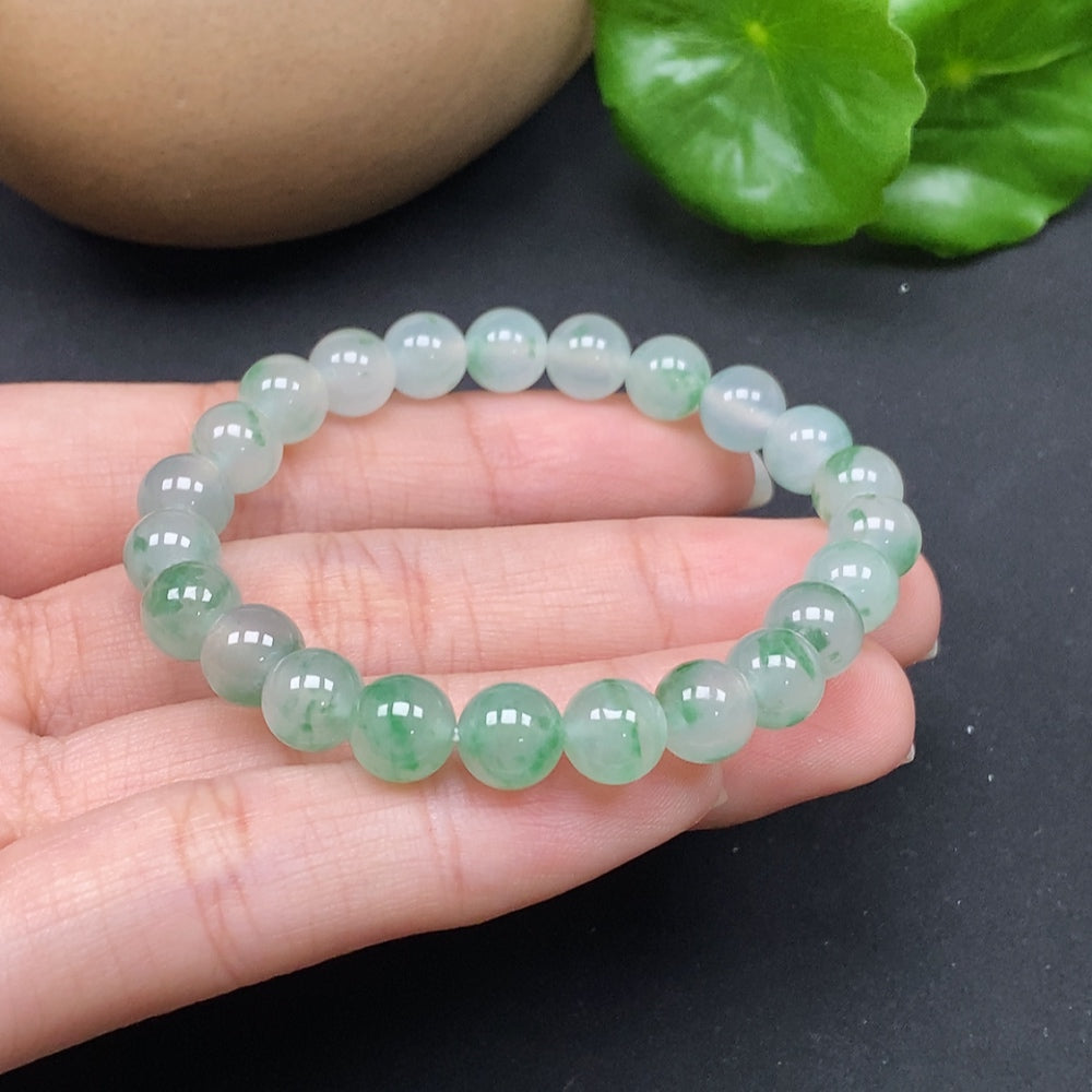 Jadeite Bracelet Approx.7.5 Beads Total Weight Approx.16.38g