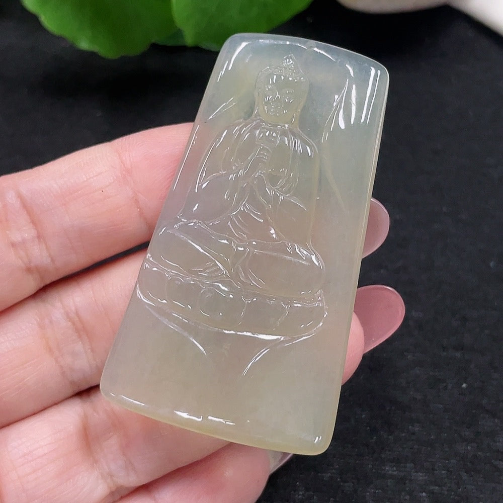 Jadeite Great Solar Tathagata Pendant, Total Weight Approx. 19.6g