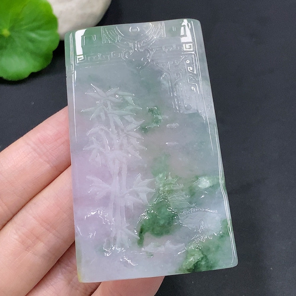 Jadeite Ascending Success Pendant, Total Weight Approx. 55.1g
