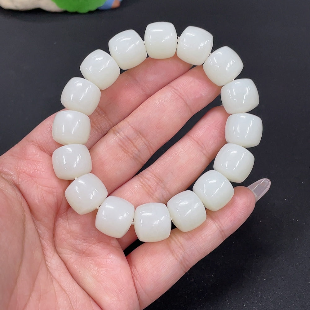 Hetian Jade Bracelet, approx. 13.6mm, total weight approx. 72.2g
