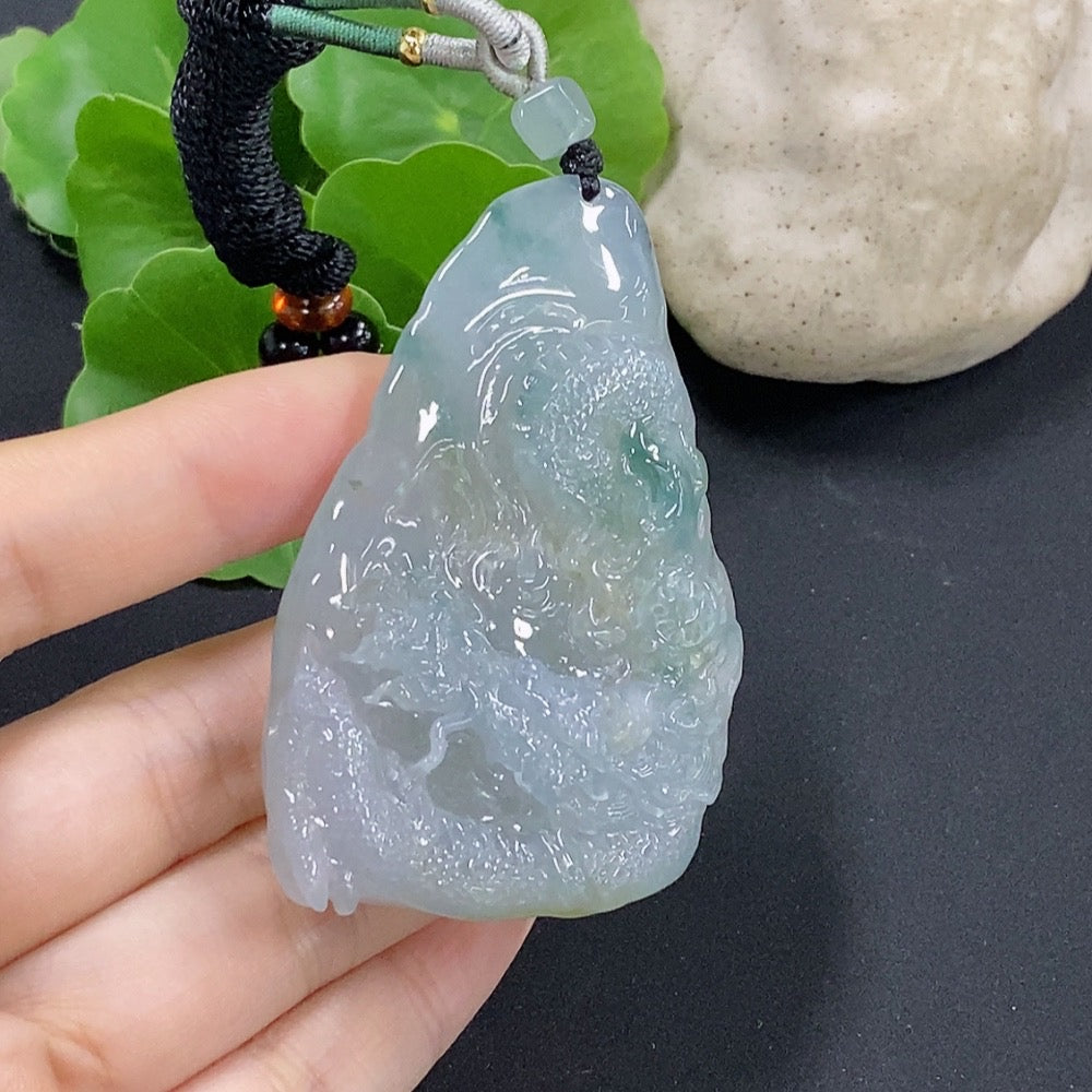 Jadeite Dragon Pendant Total Weight Approx. 52.84g