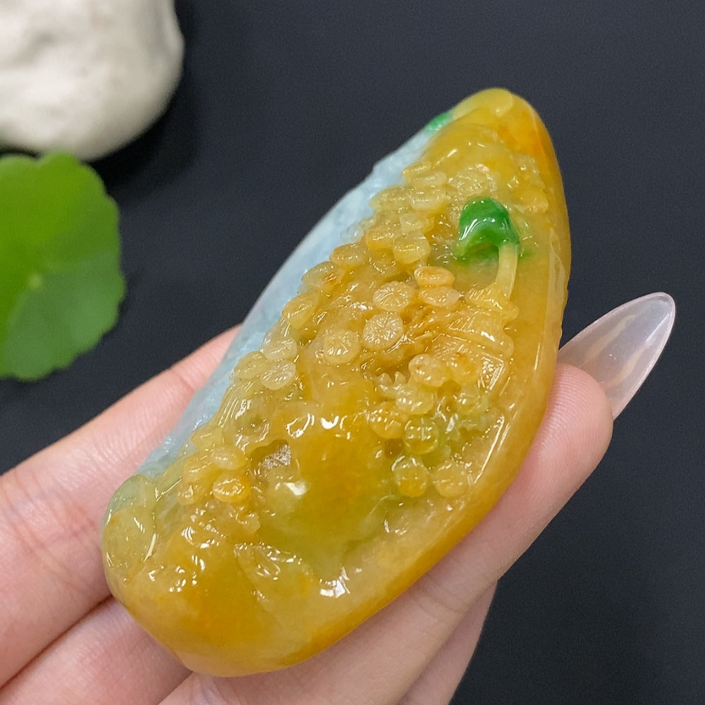 Jadeite Landscape Pendant Total Weight Approx. 80g Color Origin Undetermined