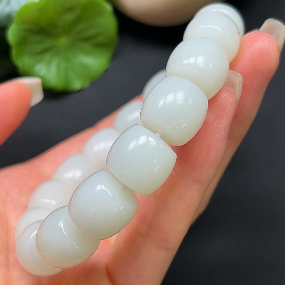 Hetian Jade Bracelet 14mm Approx. 74.43g