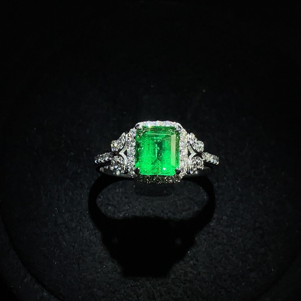 Emerald Set Ring, 18K Gold, Size 18, Total Weight Approx. 3.25g, Clarity Enhanced