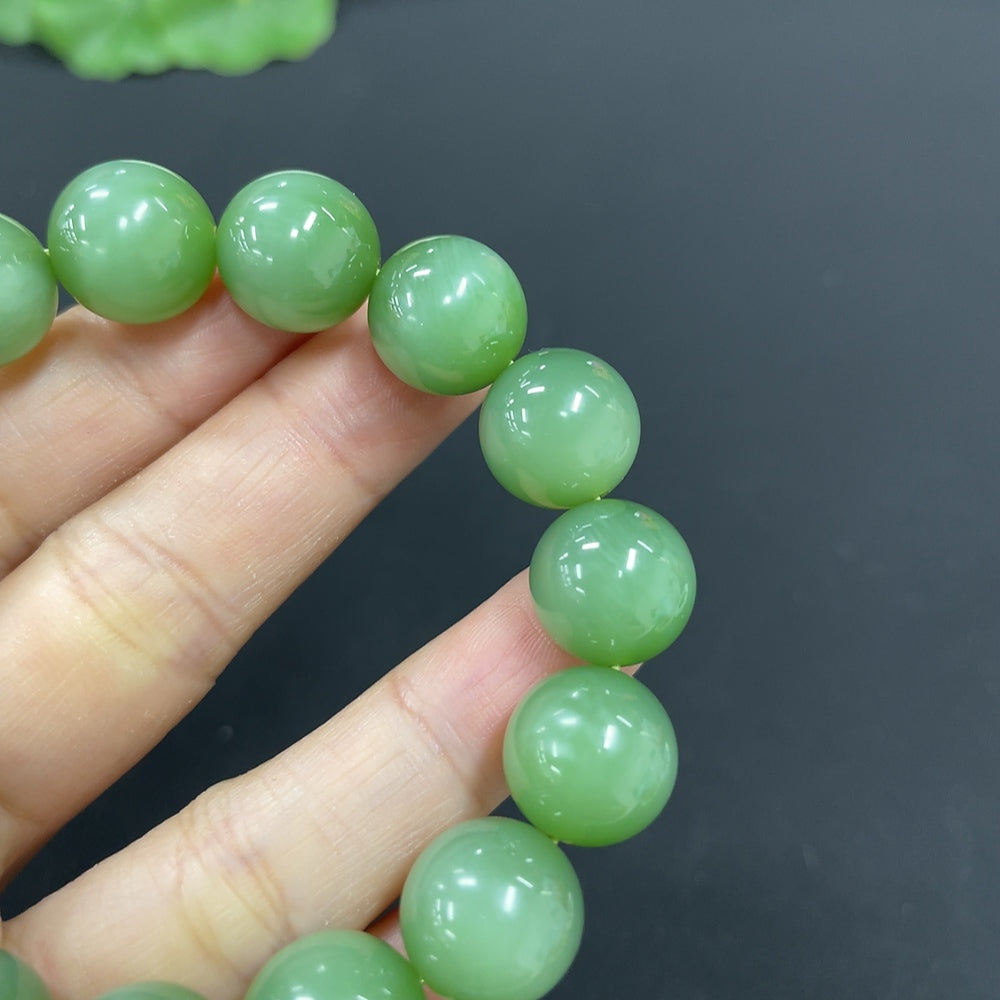 Hetian Jade Jasper Bracelet, Approx. 11.8mm, Total Weight Approx. 42.2g
