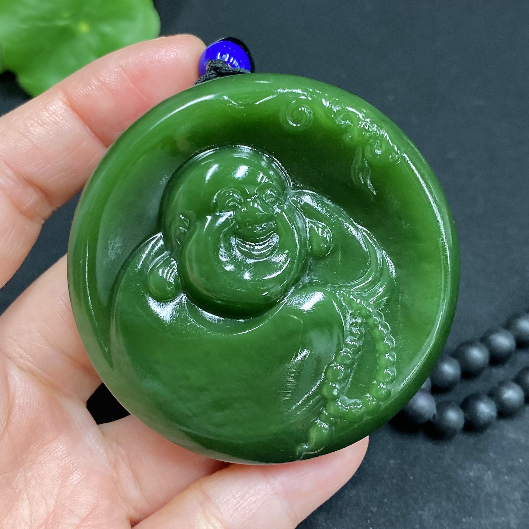 Hetian Jade Pendant - Buddha with Non-Hetian Jade Chain Total Weight Approx. 118.4g (Incl. Chain)