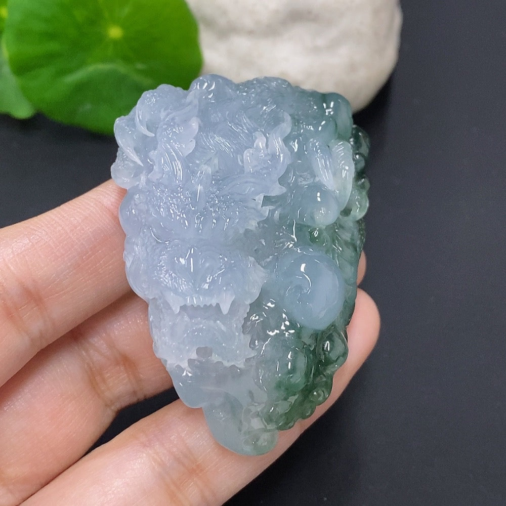 Jadeite Pendant Dragon Plaque Total Weight Approx. 67g