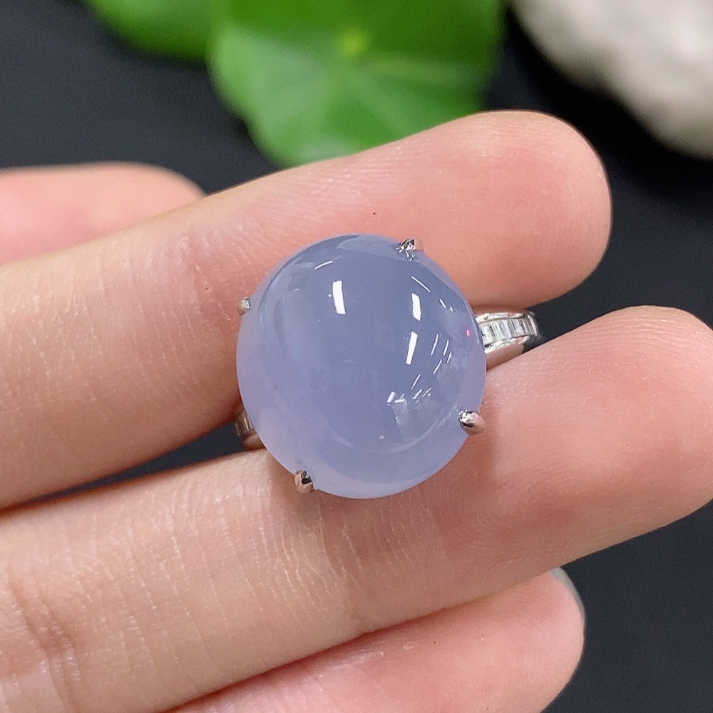 Jadeite Cabochon Ring with 18K Gold and Diamond Accents