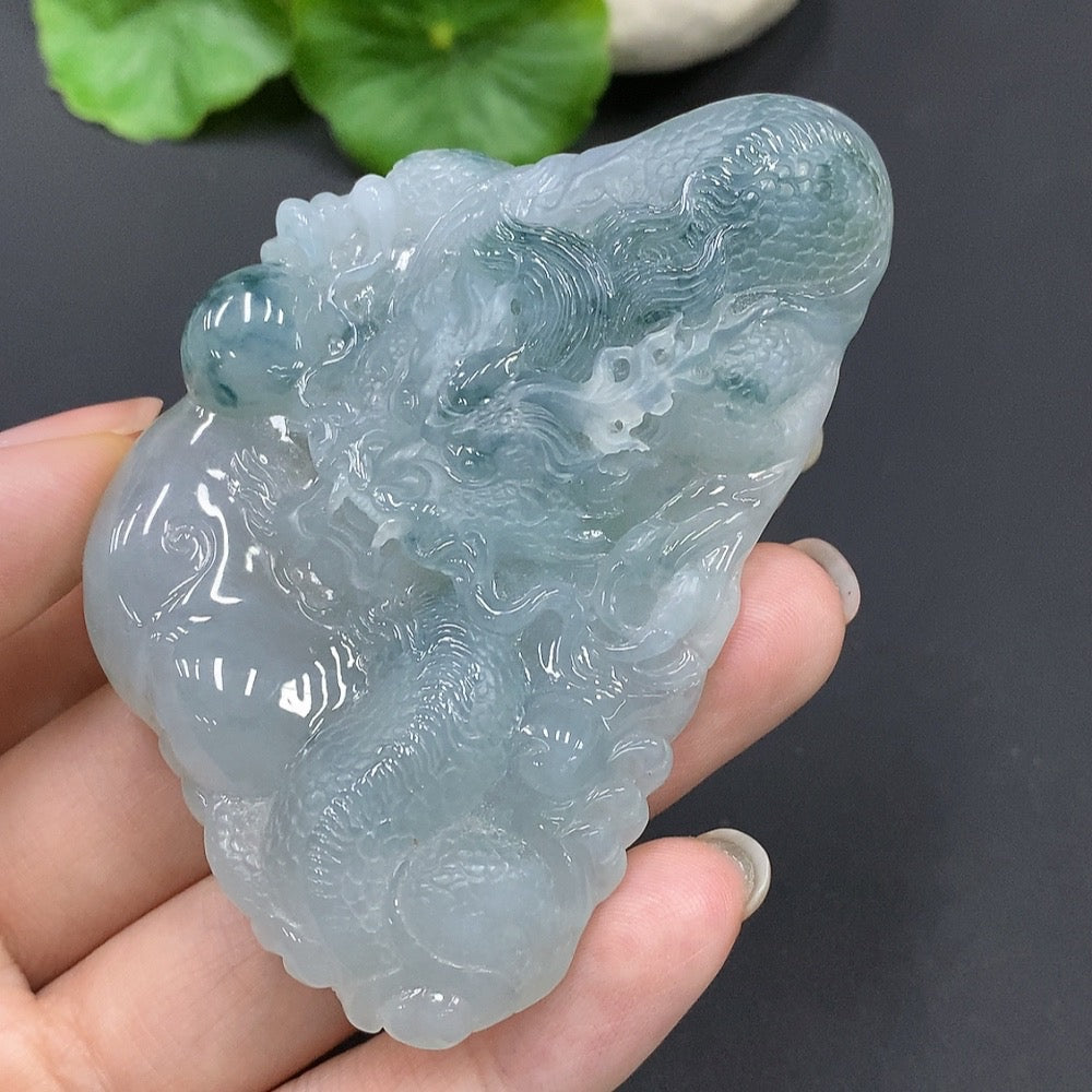 Jadeite Dragon Soaring the World Pendant, Total Weight 90.993g