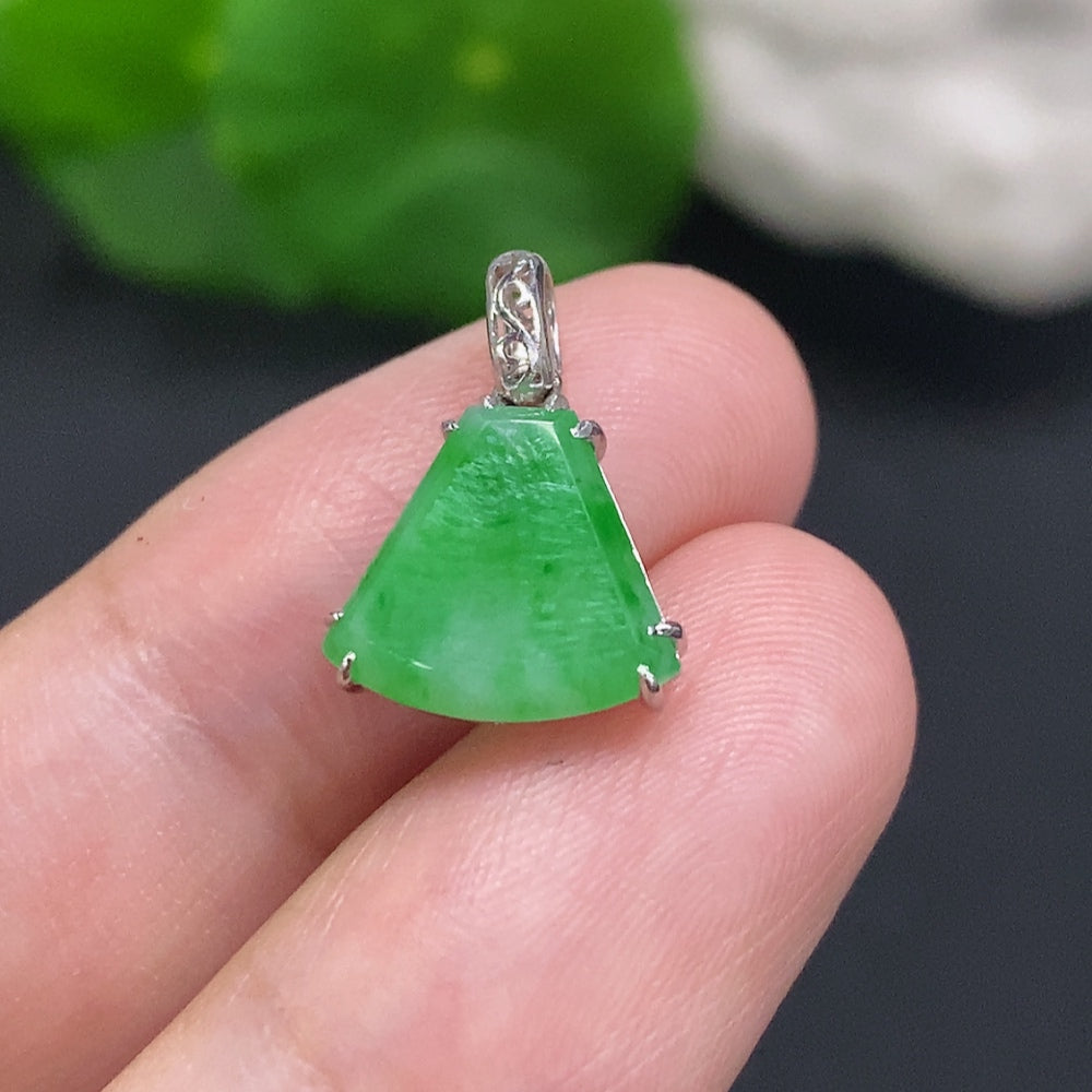 Jadeite Inlaid Pendant 18K Gold Total Weight Approx.1g