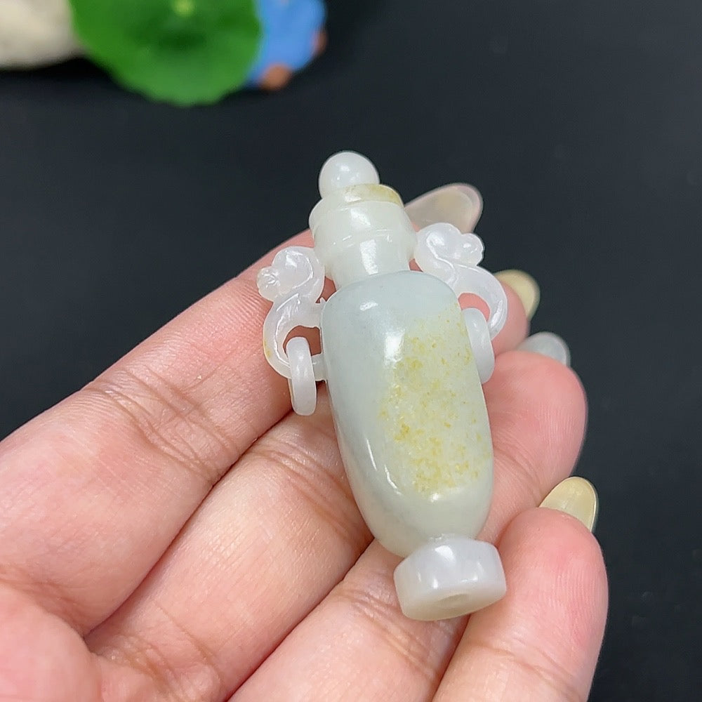 Hetian Jade Pendant - Safe and Sound, Total Weight Approx. 20.7g, Undetermined Skin Color Origin