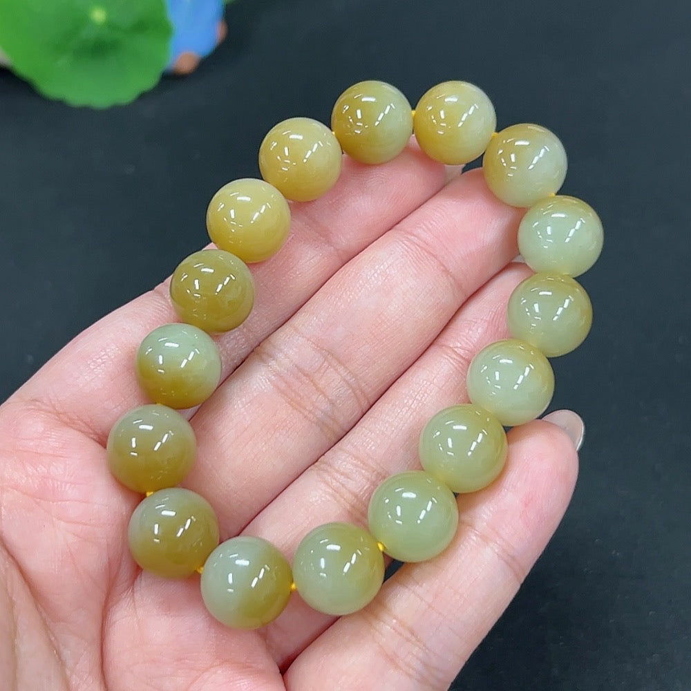 Hetian Jade Bracelet, approx. 11.7mm, total weight approx. 42.1g