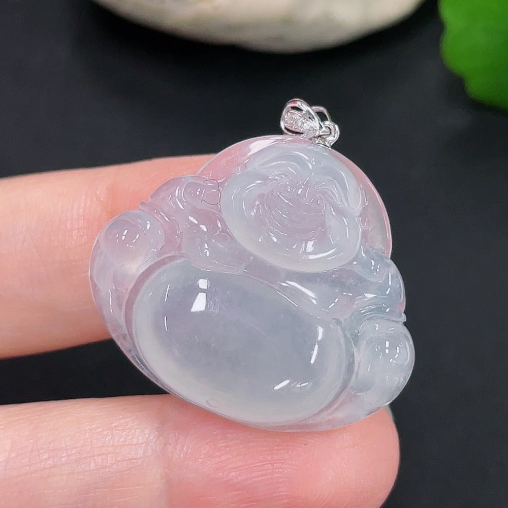 Jadeite Buddha Pendant 18K Gold Total Weight Approx. 6.6g (Non-Diamond)