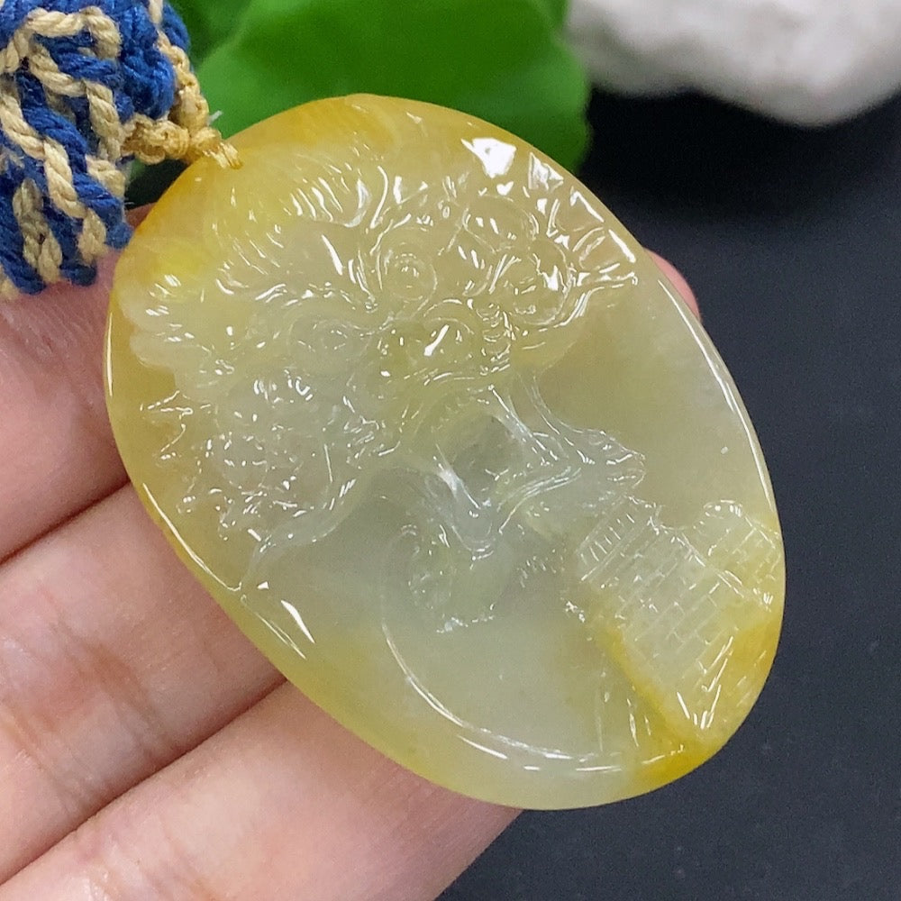 Jadeite Soaring Dragon Pendant
