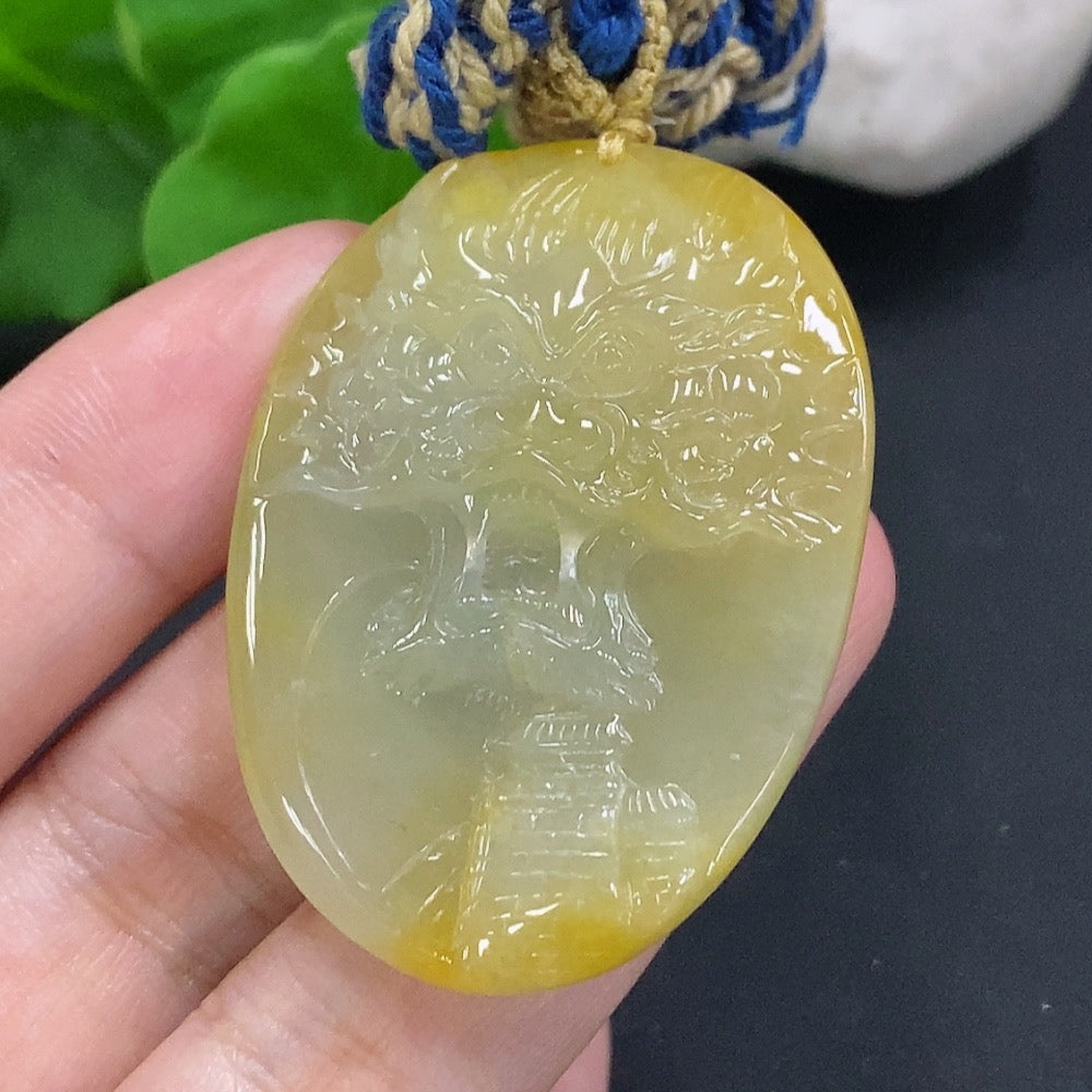 Jadeite Soaring Dragon Pendant
