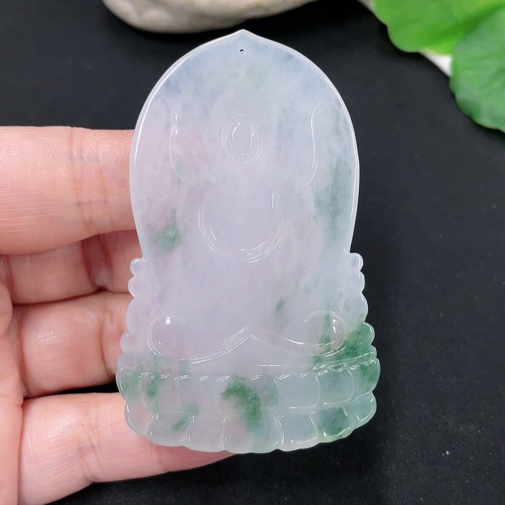 Jadeite Buddha Pendant, Total Weight Approximately 31.5g