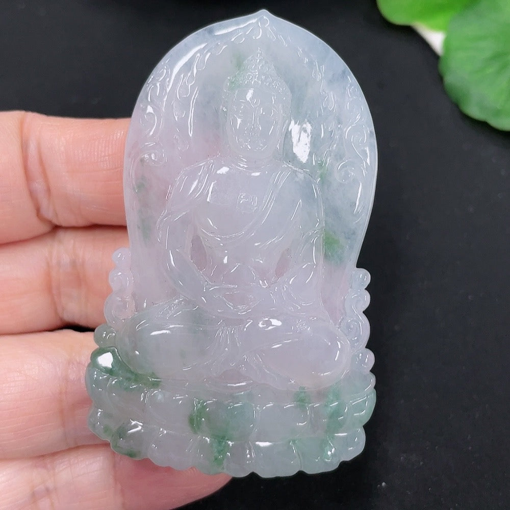 Jadeite Buddha Pendant, Total Weight Approximately 31.5g