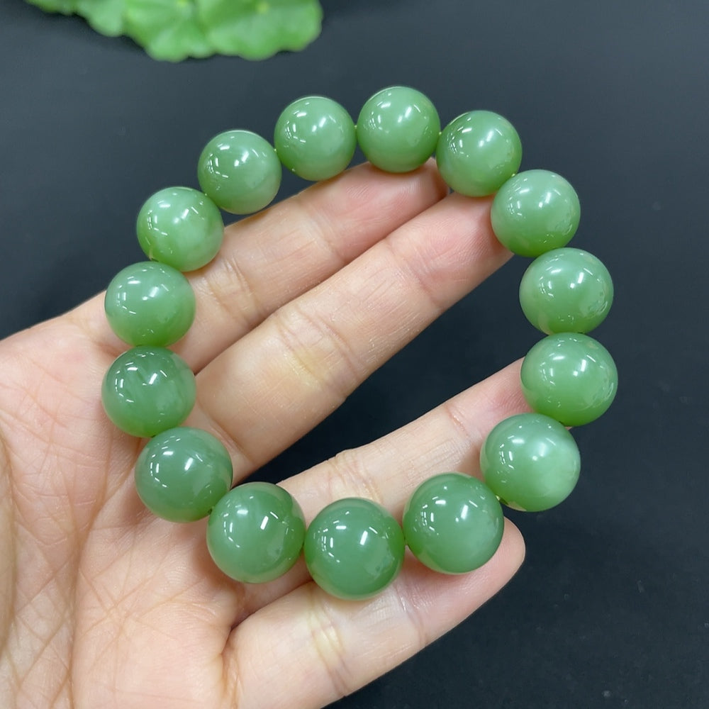 Hetian Jade Jasper Bracelet, Approx. 11.8mm, Total Weight Approx. 42.2g