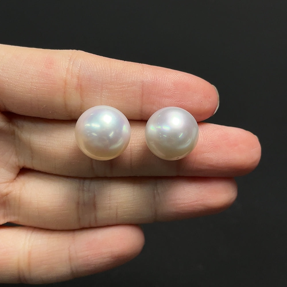 Seawater pearl earrings 18k gold size approx. 12.6mm