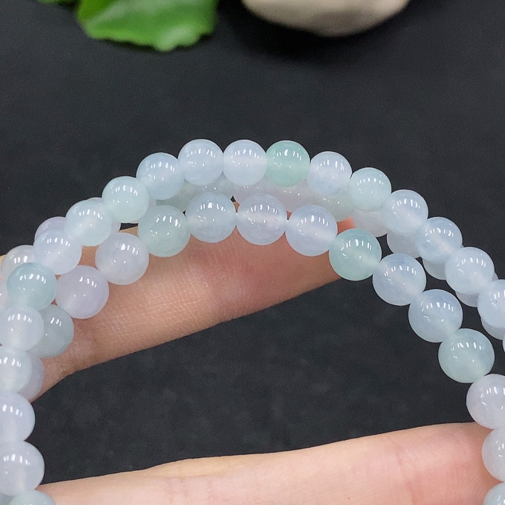 Jadeite Bead Necklace Approx. 6.2mm Total Weight Approx. 36.37g Non-Gold Setting