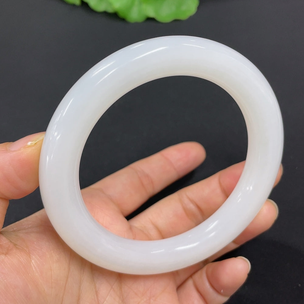 Hetian Jade Round Bangle Size 59.5 Total Weight Approx. 66.8g