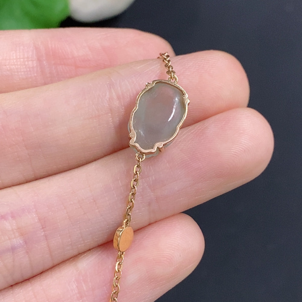 Jadeite Inlaid Bracelet 18K Gold