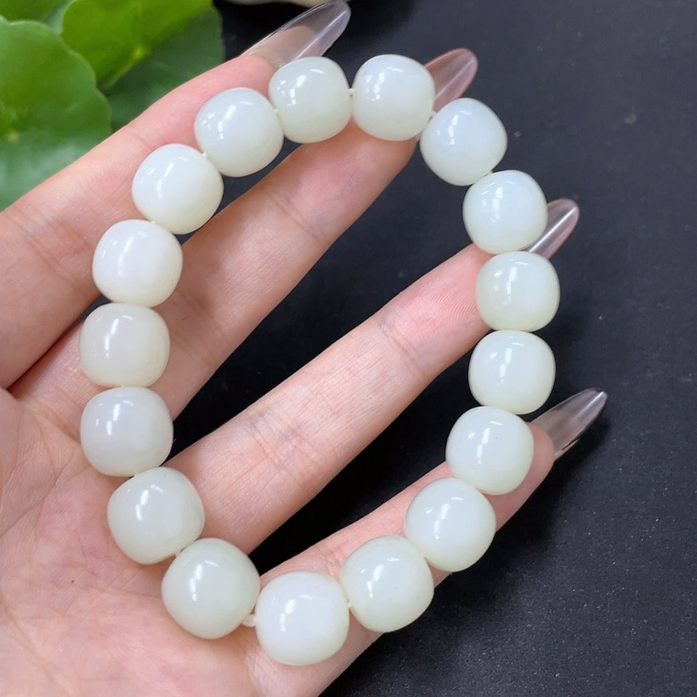 Hetian Jade Bracelet, approx. 11.5mm, total weight approx. 48.6g