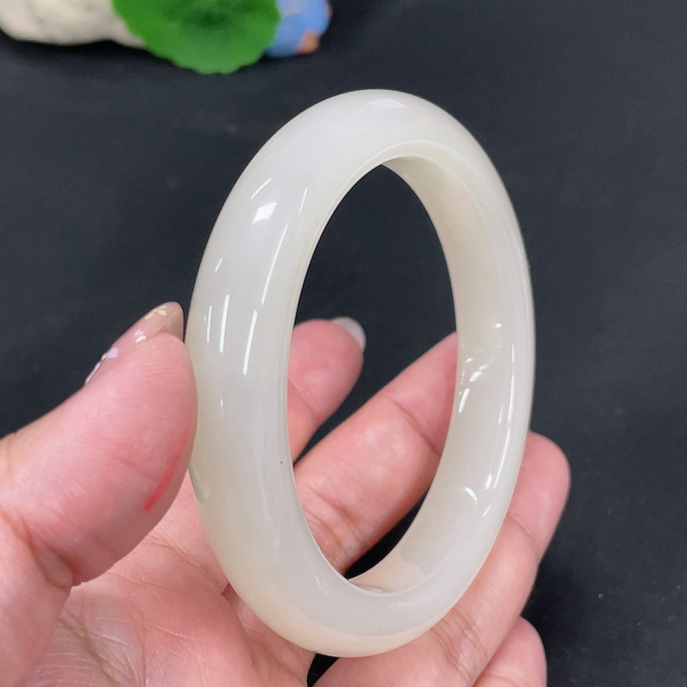 Hetian Jade Round Bracelet Size 58.3 Total Weight Approx. 59.3g