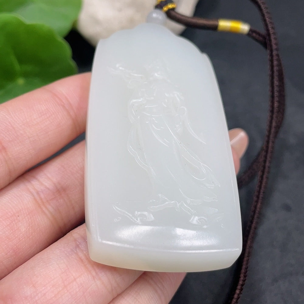 Hetian Jade Pendant Guanyin Gross Weight Approx. (with rope) 58.3g